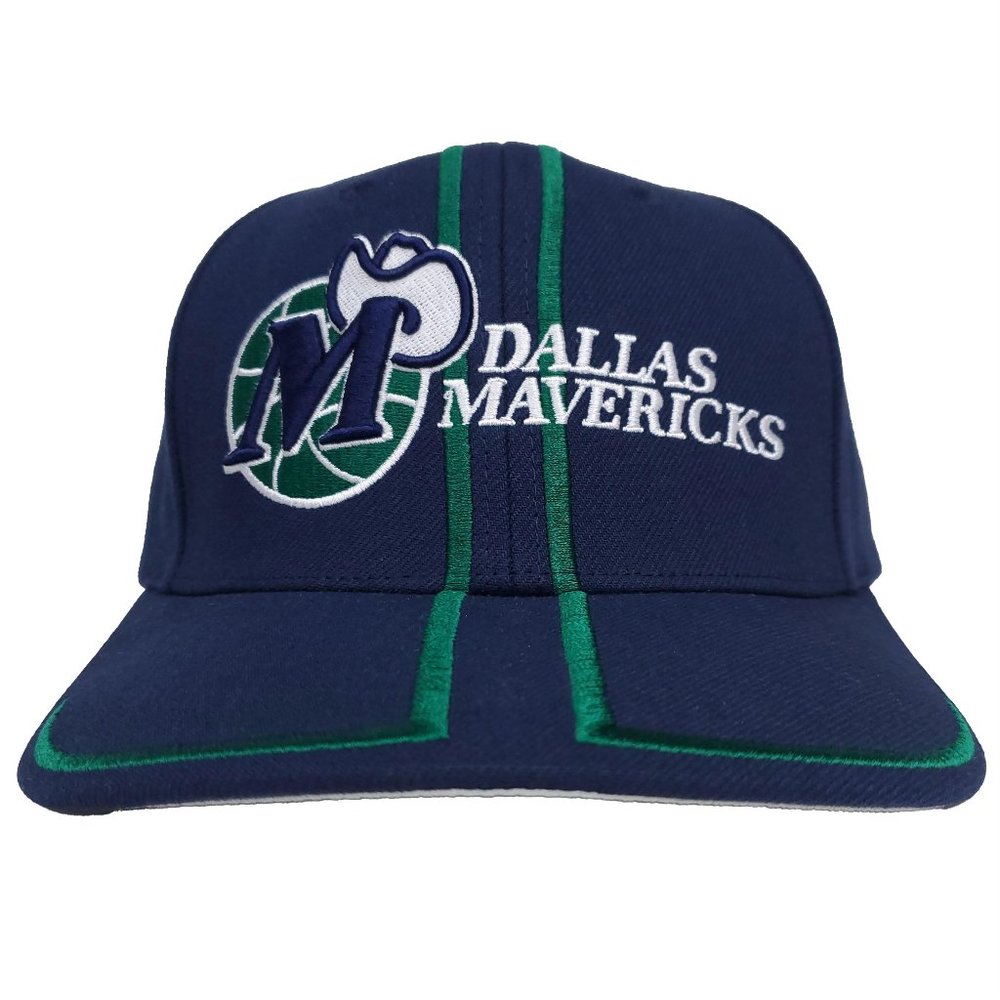 Dallas Mavs Mitchell & Ness Strapback Hat 3D Logo Navy '98 NBA Draft Cap NWT